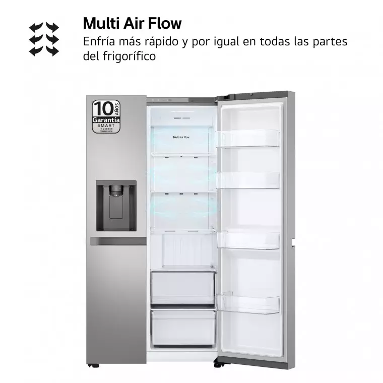 LG Outlet Frigorífico Side By side Serie 400, Inox antihuellas. E, 641 L, GSLC40PYPE.OUTLET